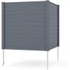imageGiantex NoDig Air Conditioner Fence 2Panel Outdoor Privacy Screen with Metal Stakes WeatherResistant AC Unit amp Trash Bin Enclosure HOAFriendly Decorative Garden Fences 48W x 36H WhiteGray