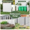imageGiantex NoDig Air Conditioner Fence 2Panel Outdoor Privacy Screen with Metal Stakes WeatherResistant AC Unit amp Trash Bin Enclosure HOAFriendly Decorative Garden Fences 48W x 36H WhiteWhite