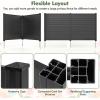 imageGiantex NoDig Air Conditioner Fence 2Panel Outdoor Privacy Screen with Metal Stakes WeatherResistant AC Unit amp Trash Bin Enclosure HOAFriendly Decorative Garden Fences 48W x 36H WhiteBlack
