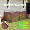imageGiantex NoDig Air Conditioner Fence 2Panel Outdoor Privacy Screen with Metal Stakes WeatherResistant AC Unit amp Trash Bin Enclosure HOAFriendly Decorative Garden Fences 48W x 36H WhiteBrown