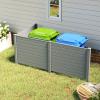 imageGiantex NoDig Air Conditioner Fence 2Panel Outdoor Privacy Screen with Metal Stakes WeatherResistant AC Unit amp Trash Bin Enclosure HOAFriendly Decorative Garden Fences 48W x 36H WhiteGray