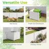 imageGiantex NoDig Air Conditioner Fence 2Panel Outdoor Privacy Screen with Metal Stakes WeatherResistant AC Unit amp Trash Bin Enclosure HOAFriendly Decorative Garden Fences 48W x 36H WhiteWhite