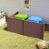 imageGiantex NoDig Air Conditioner Fence 2Panel Outdoor Privacy Screen with Metal Stakes WeatherResistant AC Unit amp Trash Bin Enclosure HOAFriendly Decorative Garden Fences 48W x 36H WhiteBrown