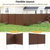 imageGiantex NoDig Air Conditioner Fence 2Panel Outdoor Privacy Screen with Metal Stakes WeatherResistant AC Unit amp Trash Bin Enclosure HOAFriendly Decorative Garden Fences 48W x 36H WhiteBrown