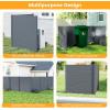 imageGiantex NoDig Air Conditioner Fence 2Panel Outdoor Privacy Screen with Metal Stakes WeatherResistant AC Unit amp Trash Bin Enclosure HOAFriendly Decorative Garden Fences 48W x 36H WhiteGray