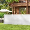 imageGiantex NoDig Air Conditioner Fence 2Panel Outdoor Privacy Screen with Metal Stakes WeatherResistant AC Unit amp Trash Bin Enclosure HOAFriendly Decorative Garden Fences 48W x 36H WhiteWhite