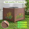 imageGiantex NoDig Air Conditioner Fence 2Panel Outdoor Privacy Screen with Metal Stakes WeatherResistant AC Unit amp Trash Bin Enclosure HOAFriendly Decorative Garden Fences 48W x 36H WhiteBrown