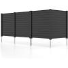 imageGiantex NoDig Air Conditioner Fence 2Panel Outdoor Privacy Screen with Metal Stakes WeatherResistant AC Unit amp Trash Bin Enclosure HOAFriendly Decorative Garden Fences 48W x 36H WhiteBlack