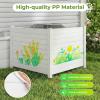 imageGiantex NoDig Air Conditioner Fence 2Panel Outdoor Privacy Screen with Metal Stakes WeatherResistant AC Unit amp Trash Bin Enclosure HOAFriendly Decorative Garden Fences 48W x 36H WhiteWhite