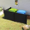 imageGiantex NoDig Air Conditioner Fence 2Panel Outdoor Privacy Screen with Metal Stakes WeatherResistant AC Unit amp Trash Bin Enclosure HOAFriendly Decorative Garden Fences 48W x 36H WhiteBlack