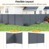 imageGiantex NoDig Air Conditioner Fence 2Panel Outdoor Privacy Screen with Metal Stakes WeatherResistant AC Unit amp Trash Bin Enclosure HOAFriendly Decorative Garden Fences 48W x 36H WhiteGray
