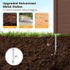 imageGiantex NoDig Air Conditioner Fence 2Panel Outdoor Privacy Screen with Metal Stakes WeatherResistant AC Unit amp Trash Bin Enclosure HOAFriendly Decorative Garden Fences 48W x 36H WhiteBrown
