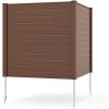 imageGiantex NoDig Air Conditioner Fence 2Panel Outdoor Privacy Screen with Metal Stakes WeatherResistant AC Unit amp Trash Bin Enclosure HOAFriendly Decorative Garden Fences 48W x 36H WhiteBrown