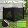 imageGiantex NoDig Air Conditioner Fence 2Panel Outdoor Privacy Screen with Metal Stakes WeatherResistant AC Unit amp Trash Bin Enclosure HOAFriendly Decorative Garden Fences 48W x 36H WhiteBlack