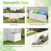 imageGiantex NoDig Air Conditioner Fence 2Panel Outdoor Privacy Screen with Metal Stakes WeatherResistant AC Unit amp Trash Bin Enclosure HOAFriendly Decorative Garden Fences 48W x 36H WhiteWhite