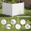 imageGiantex NoDig Air Conditioner Fence 2Panel Outdoor Privacy Screen with Metal Stakes WeatherResistant AC Unit amp Trash Bin Enclosure HOAFriendly Decorative Garden Fences 48W x 36H WhiteWhite