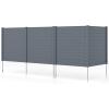 imageGiantex NoDig Air Conditioner Fence 2Panel Outdoor Privacy Screen with Metal Stakes WeatherResistant AC Unit amp Trash Bin Enclosure HOAFriendly Decorative Garden Fences 48W x 36H WhiteGray