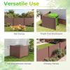 imageGiantex NoDig Air Conditioner Fence 2Panel Outdoor Privacy Screen with Metal Stakes WeatherResistant AC Unit amp Trash Bin Enclosure HOAFriendly Decorative Garden Fences 48W x 36H WhiteBrown