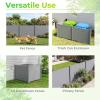 imageGiantex NoDig Air Conditioner Fence 2Panel Outdoor Privacy Screen with Metal Stakes WeatherResistant AC Unit amp Trash Bin Enclosure HOAFriendly Decorative Garden Fences 48W x 36H WhiteGray