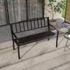 imageGiantex Outdoor Bench 50 Patio Garden Bench with Steel Frame Slat Design 500 Lbs Weight Capacity Patio Seating Bench for Porch Backyard Poolside Outside Decor Furniture Park Loveseat Black50x23x335
