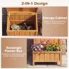 imageGiantex Outdoor Planter with Storage Box Wooden Planter Box with Lid amp Gas Rod Multifunctional Garden Planter Package Drop Boxes for Pool Accessories Garden Tools Porch amp Balcony Organization