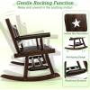 imageGiantex Outdoor Rocking Bench Patio Loveseat Rocker for 2 wErgonomic Back amp Log Arms Carbonized Fir Wood Frame Wooden Double Rocking Chair for Porch Garden 710 LB Capacity Rustic Brown 21