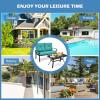 imageGiantex Patio Loveseat with Coffee Table Outdoor Bench with Cushion and Metal Frame Loveseat Porch Furniture Set Sofa for Garden Yard Patio or Poolside Deep Red amp BlackTurquoise  Black