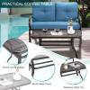 imageGiantex Patio Loveseat with Coffee Table Outdoor Bench with Cushion and Metal Frame Loveseat Porch Furniture Set Sofa for Garden Yard Patio or Poolside Deep Red amp BlackNavy  Black