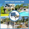 imageGiantex Patio Loveseat with Coffee Table Outdoor Bench with Cushion and Metal Frame Loveseat Porch Furniture Set Sofa for Garden Yard Patio or Poolside Deep Red amp BlackBlue  Black