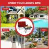 imageGiantex Patio Loveseat with Coffee Table Outdoor Bench with Cushion and Metal Frame Loveseat Porch Furniture Set Sofa for Garden Yard Patio or Poolside Deep Red amp BlackDeep Red  Black