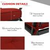 imageGiantex Patio Loveseat with Coffee Table Outdoor Bench with Cushion and Metal Frame Loveseat Porch Furniture Set Sofa for Garden Yard Patio or Poolside Deep Red amp BlackDeep Red  Black