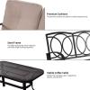 imageGiantex Patio Loveseat with Coffee Table Outdoor Bench with Cushion and Metal Frame Loveseat Porch Furniture Set Sofa for Garden Yard Patio or Poolside Deep Red amp BlackBeige  Black