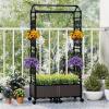 imageGiantex Planter Boxes with Arch Trellis 5FT SelfWatering Tall Raised Garden Bed wWheels Hanging Roof amp Drainage Holes Outdoor Indoor Tomato Planter for Climbing Vines Vegetables 60x16x5861x16x64