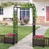 imageGiantex Planter Boxes with Arch Trellis 5FT SelfWatering Tall Raised Garden Bed wWheels Hanging Roof amp Drainage Holes Outdoor Indoor Tomato Planter for Climbing Vines Vegetables 60x16x5861x16x64