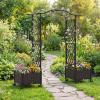 imageGiantex Planter Boxes with Arch Trellis 5FT SelfWatering Tall Raised Garden Bed wWheels Hanging Roof amp Drainage Holes Outdoor Indoor Tomato Planter for Climbing Vines Vegetables 60x16x5860x16x58