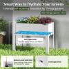 imageGiantex Raised Garden Bed with Legs SelfWatering Planter Box with Water Level Indicator Drainage Hole amp Detachable Space Dividers Outdoor Plant Container for Flower Vegetable Fruit Herb BrownGreyish White