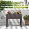 imageGiantex Raised Garden Bed with Legs SelfWatering Planter Box with Water Level Indicator Drainage Hole amp Detachable Space Dividers Outdoor Plant Container for Flower Vegetable Fruit Herb BrownBrown