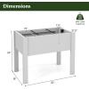 imageGiantex Raised Garden Bed with Legs SelfWatering Planter Box with Water Level Indicator Drainage Hole amp Detachable Space Dividers Outdoor Plant Container for Flower Vegetable Fruit Herb BrownGreyish White