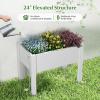 imageGiantex Raised Garden Bed with Legs SelfWatering Planter Box with Water Level Indicator Drainage Hole amp Detachable Space Dividers Outdoor Plant Container for Flower Vegetable Fruit Herb BrownGreyish White