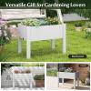 imageGiantex Raised Garden Bed with Legs SelfWatering Planter Box with Water Level Indicator Drainage Hole amp Detachable Space Dividers Outdoor Plant Container for Flower Vegetable Fruit Herb BrownGreyish White