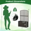 imageGiantex Raised Garden Bed with Trellis 58 Tall PE Rattan Planter Box wLiner amp Drainage Metal Frame Privacy Screen for Vertical Climbing Plants Vegetables amp Flowers Patio Balcony GardeningBrown