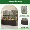 imageGiantex Raised Garden Bed with Trellis 58 Tall PE Rattan Planter Box wLiner amp Drainage Metal Frame Privacy Screen for Vertical Climbing Plants Vegetables amp Flowers Patio Balcony GardeningBrown