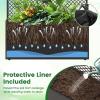 imageGiantex Raised Garden Bed with Trellis 58 Tall PE Rattan Planter Box wLiner amp Drainage Metal Frame Privacy Screen for Vertical Climbing Plants Vegetables amp Flowers Patio Balcony GardeningBrown