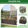 imageGiantex Raised Garden Bed with Trellis 58 Tall PE Rattan Planter Box wLiner amp Drainage Metal Frame Privacy Screen for Vertical Climbing Plants Vegetables amp Flowers Patio Balcony GardeningBrown