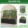 imageGiantex Raised Garden Bed with Trellis 58 Tall PE Rattan Planter Box wLiner amp Drainage Metal Frame Privacy Screen for Vertical Climbing Plants Vegetables amp Flowers Patio Balcony GardeningBlack