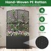 imageGiantex Raised Garden Bed with Trellis 58 Tall PE Rattan Planter Box wLiner amp Drainage Metal Frame Privacy Screen for Vertical Climbing Plants Vegetables amp Flowers Patio Balcony GardeningBlack