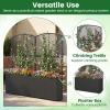 imageGiantex Raised Garden Bed with Trellis 58 Tall PE Rattan Planter Box wLiner amp Drainage Metal Frame Privacy Screen for Vertical Climbing Plants Vegetables amp Flowers Patio Balcony GardeningBlack