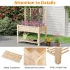 imageGiantex Raised Garden Bed with Trellis Wooden Elevated Planter Box with Legs Drainage Holes for Climbing Plants Vines Vegetables Flowers Herbs Outdoor Horticulture Planter for Patio Yard BrownNatural