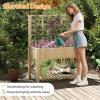 imageGiantex Raised Garden Bed with Trellis Wooden Elevated Planter Box with Legs Drainage Holes for Climbing Plants Vines Vegetables Flowers Herbs Outdoor Horticulture Planter for Patio Yard BrownNatural