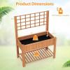 imageGiantex Raised Garden Bed with Trellis Wooden Elevated Planter Box with Legs Drainage Holes for Climbing Plants Vines Vegetables Flowers Herbs Outdoor Horticulture Planter for Patio Yard BrownBrown